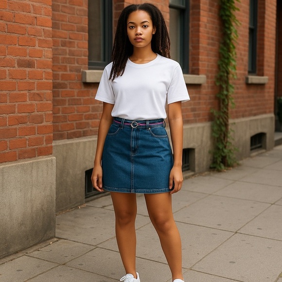 Talbots Petite Denim Mini Skirt So Cute Size 12 - Picture 1 of 9